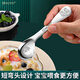 HUYO baby spoon 316 stainless steel children's spoon 3-year-old baby eating training spoon independent feeding elbow complementary feeding spoon 316 steel astronaut independent feeding spoon