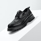 Belle pleated business shoes for men's new genuine leather thick-soled formal lace-up leather shoes A1422AM4 pre-sale Black-Single 39 (245mm)