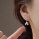Qi Xiaomi 999 pure silver flower earrings for girls, pierced earrings 2025 new light luxury niche high-end ear jewelry 999 silver magnolia flower earrings price of two