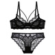 Xuan Sifu Pure Desire Sexy Bra Set Sentimental Underwear Women's Lace Transparent Breast Control Hot Bra Push Up Big Breasts Make Smaller Green Set (Bra + Panties) 80C /36C