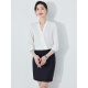 La Chapelle suit with V-neck shirt for women summer professional interview suit formal three-quarter sleeve white shirt white shirt single piece S-90Jin [Jin equals 0.5 kg]