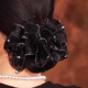 Elegant and elegant hair accessories, organza large intestine hair ring, high-end hair rope, ball hair, flower headdress, black