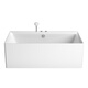 Jomoo Badewanne Haushalt kleine Wohnung unabhängiger Badepool Acryl dünne Kante Badewanne Dusche Badezimmer integrierter Badewanne YR13117 mit Duschblasenmassagetank 1,7 m