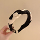 Oxygen color two-color braided headband for women high skull autumn and winter hairpin female versatile internet celebrity 2025 new headband black and white