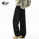 Popeye American Scimitar Casual Pants Men's Autumn Style Velvet Thickened Straight Wide Leg Long Pants DK21 Black 2XL
