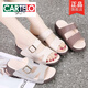 CARTELO Echtleder-Sandalen für Damen, 2025 Sommer, neue vielseitige Sandalen mit dicken Sohlen für Damen, rutschfest, einfache weiche Sohle, Oberbekleidung, Damenschuhe, Beige, 37