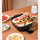 New cook Korean medical stone hot pot, shabu-shabu and grill all-in-one two-purpose pot, commercial smokeless skewers, electric grill, electric grill, household electric grill pan, non-stick barbecue plate, electric grill pan, extra large detachable upgraded version, Yuanyang 2-layer