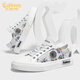 Carabin toile chaussures de chaussures pour hommes graffiti été tendance nationale chaussures blanches sportives pour hommes et chaussures décontractées chaussures à tendance tous les chaussures basses blanches 41 une taille une taille plus grande que les chaussures de sport
