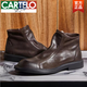 Kartel des Herbstes Retro Martin Boots Herren-High-Top-Lederstiefel der Britenstiefel Top Cowhide Short Stiefel Low-Top Chelsea Boots Brown 41