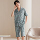 Yu Zhaolin (YUZHAOLIN) pajamas men's pure cotton summer shorts shorts 2025 new summer men's home clothing set large size for outside wear NSALM-LMSJ9227 3XL (recommended 175-195Jin [Jin equals 0.5 kg])