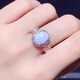 Youshu super large grain natural opal ring for women with sparkling crystals and clean 925 silver inlaid with live mouth design