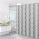 Shantou Lincun shower curtain bathroom thickened plastic waterproof and mildew-proof curtain bathroom partition cloth curtain door curtain window hanging curtain no punching Japanese style gray grid single curtain: 80 width * 180CM high + free hook