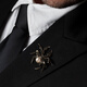 IDEAGEMER925 silver spider shell bead brooch men's fashion trend niche original design handsome suit pin lapel pin spider shell bead brooch