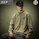 JEEP SPIRIT extra large size 300Jin Jin is equal to 0.5kg Henry collar long-sleeved T-shirt men's spring and autumn American loose layered polo. shirt sweatshirt ins trendy brand black 4XL recommended 250-300Jin Jin is equal to 0.5kg