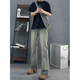 
7 best products, micro-flare jeans for men, spring and summer American retro high street slim loose straight trousers for men, TYFS-Y9131 retro blue XL