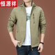 Hengyuanxiang Outdoor Herrenjacke Herbst und Winter 2023 Neue Herbstkleidung für Männer mittleren Alters plus Fleece-Jacke Herren Frühling und Herbst Dicke 9898 Khaki plus Fleece Style M