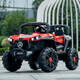 Qiyu enlarged body off-road children's electric car can seat four-wheel charging toy remote control car for children red dual-drive remote control early education music and light swing
