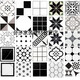 Huaxinshuo Style nordique Talle géométrique en noir et blanc