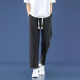 Foss Phil light blue jeans men's summer thin nine-point loose trendy sports and casual straight wide-leg pants Fashion brand 718-K829 black 3XL [Recommended 175-190Jin [Jin equals 0.5 kg]]