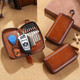 Cool Känguru KQ Leder-Schlüsselbeutel Herren Multifunktionsschlüssel-Clip-Schlüssel-Bag-Kartenbeutel Zwei-in-One-Speicherartifakt Cowhide Protective Cover Kaffee-Farb-T-Hanging-Modell