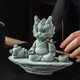 Lucky Dragon Tea Pet Decoration Color Changing High-End Green Sandstone Tea Table Tea Table Tea Set Feng Shui Decoration Crafts Master Shenlong One Finger Makes Money