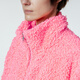 
JNBY/Jiangnan cloth autumn and winter imitation fur women plush imitation lamb fur loose stand collar long sleeve casual style 5NAA14380 620/Sakura Pink M