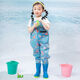 Shanye children's water play one-piece waders kindergarten waterproof clothes for catching the sea children's rain boots men and women fishing rain pants beach children's yellow overalls 24 yards/30 (shoe inner length 16cm)