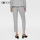 G2000 Comfortable and Elastic G2000 Women's Clothing Mall New Machine Washable Soft Herringbone Pattern Formal Nine-Point Pants Aluminum Gray 34