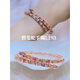 DL 1998 Fat Donglai same style tourmaline bracelet natural Brazilian female candy rainbow color s925 silver inlaid gemstone bracelet tanzanite L202