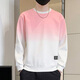 Jeanswest gradient long-sleeved sweatshirt for men spring 2026 new trendy t-shirt for men with casual tops and bottoming shirts 171 white gray L