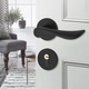 
Black door lock bedroom universal indoor solid wood door split door lock modern simple magnetic suction door handle B style F9902 curved handle whole set of lock + hinged door suction