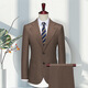 DVHNMK luxury brand men's suit suit men's formal wedding dress business casual single-breasted high-end suit beige (suit + trousers) ready for delivery M (recommended 95-110 Jin Jin equals 0.5 kg) ready for delivery