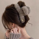 BARY REEF Autumn and Winter Furry Hair Clip Women's Plush Grip Clip Large Hair Shark Clip Furry Ins Feeling Hair Accessory Back of Head Plush Coffee Color 13cm