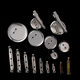 Muyu pins insurance safety pin plaque brace bottom buckle pin with lock tie brooch DIY accessories handmade jewelry silver disc brooch 2CM [20 packs]