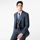 VICUTU [Little Blue Plus] Men's Suit Top Comfortable and Easy-to-Preparable Jacket Groom Wedding Gown Top 175B or Pants 84B Vest