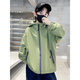 Boys Autumn Korean Jacket Big Children Spring Autumn Solid Color Boys Hooded Sports Handsome Thin Jacket Trendy NN-A12 Green 170cm