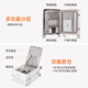 DTA front opening wide trolley suitcase women's universal wheel travel trolley suitcase leather suitcase men's pearl white aluminum frame 20 inches