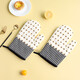 Baijie anti-scalding gloves kitchen insulation gloves oven microwave oven high temperature resistant thickened cotton silicone baking gloves thickened cotton baking gloves two packs