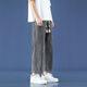 Foss Phil light blue jeans men's summer thin nine-point loose trendy sports and casual straight wide-leg pants Fashion brand 718-K829 dark gray 2XL [Recommended 160-175Jin [Jin equals 0.5 kg]]