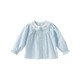 DAVE&BELLA children's shirt pure cotton baby girl spring top new children's shirt sweet girl's clothes children's clothing cream blue ready stock 120 cm (recommended height 110-120cm)
