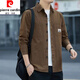 Pierre Cardin 2026 pure cotton young and middle-aged men's shirt long-sleeved autumn work jacket loose casual trendy shirt brown long-sleeved 888 shirt XL recommended 135-155 Jin Jin equals 0.5 kg