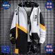 NASALIKE official trendy brand mid-length windbreaker jacket men's spring and autumn winter large-size hooded jacket student graffiti plus velvet jacket N73 white (spring and autumn style) XL (168-175cm 120-140Jin[Jin equals 0.5 kg])