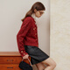 
Fan Silan 23FS14110 lazy style sweater cardigan jacket for women in autumn and winter super beautiful little fragrant style knitted sweater Rouge red XL