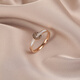 Congye British white mother-of-pearl ring for women 18K gold interlocking index finger ring rose gold mother-of-pearl ring-No. 4 (finger circumference about 4