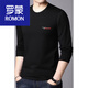 ROMON pure cotton men's long-sleeved T-shirt bottoming shirt spring and autumn thin section young and middle-aged black men's autumn top white item number M723 L suitable for 120-135 Jin Jin equals 0.5 kg.