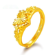 2025 new Hong Kong duty-free ring golden love gold-plated jewelry fashionable heart-shaped adjustable sand gold gift