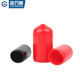 Guwanji PVC rubber protective cap external thread screw protective sleeve screw rod round cap plastic hose casing cap plug black 4.5x15 (200 pieces)