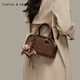 
CinvaiKrose [Same Model for Zhao Zhaoyi] Bag Women's Bag 2025 New Hand-Owned Bowling Bag One-Shoulder Crossbody Bag Birthday Gift Coffee Color [Give my girlfriend's wife and girls' gifts to heart]