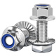 Tianzhuo Hardware 304 stainless steel flange surface anti-slip external hexagonal screw bolt nylon lock nut combination 5M6M8-M12 M6*40-5 sets