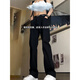 
7 high-quality black American high street scimitar straight-leg men's plush jeans men's winter micro-flare casual pants men's pants men DFFS-701 black 2XL [recommended 140Jin [Jin equals 0.5 kg]-155Jin [Jin equals 0.5 kg]]